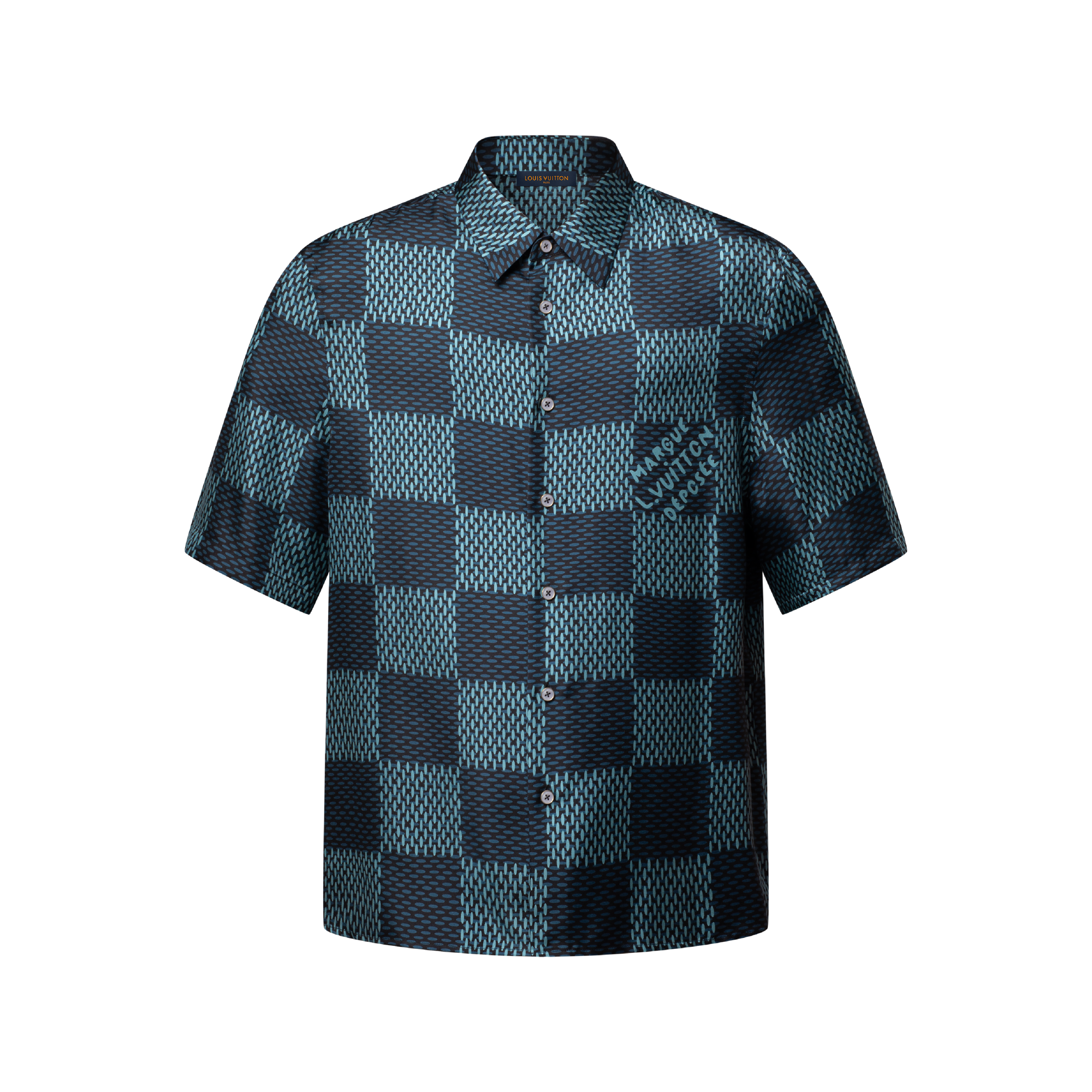 Damier Short-Sleeved Silk Shirt - Ready-to-Wear | LOUIS VUITTON